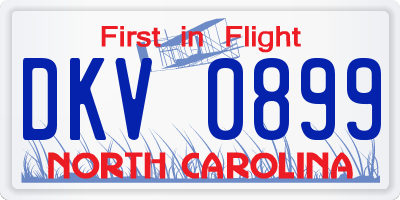 NC license plate DKV0899