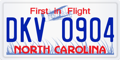 NC license plate DKV0904