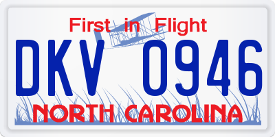 NC license plate DKV0946