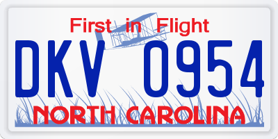 NC license plate DKV0954
