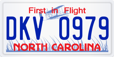 NC license plate DKV0979