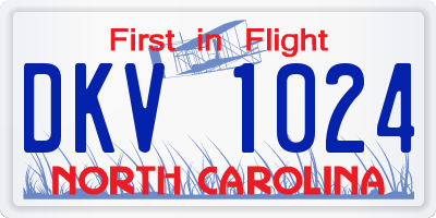 NC license plate DKV1024