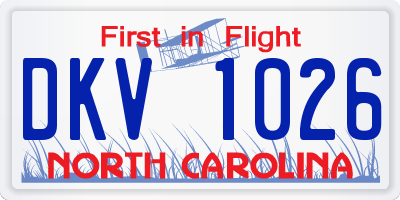 NC license plate DKV1026