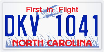 NC license plate DKV1041