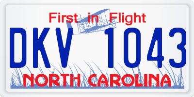 NC license plate DKV1043