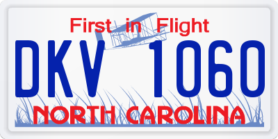 NC license plate DKV1060
