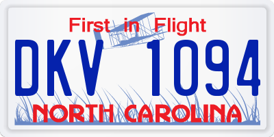 NC license plate DKV1094