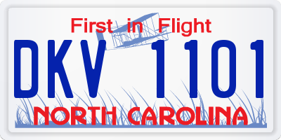 NC license plate DKV1101