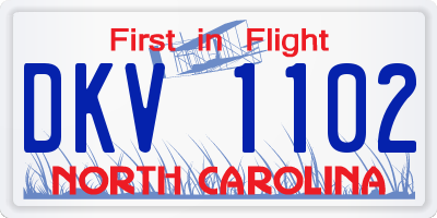 NC license plate DKV1102