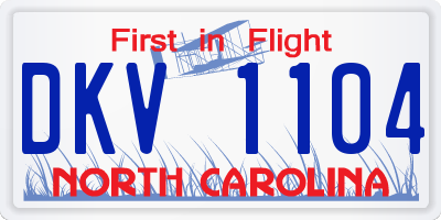 NC license plate DKV1104
