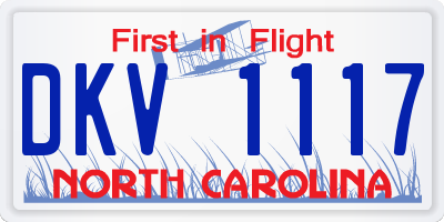 NC license plate DKV1117