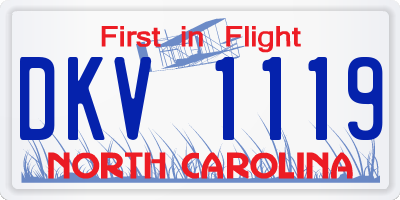 NC license plate DKV1119