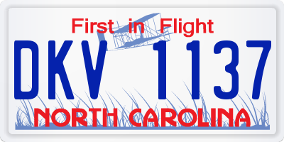 NC license plate DKV1137