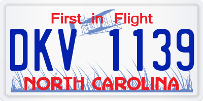 NC license plate DKV1139