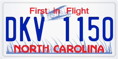 NC license plate DKV1150
