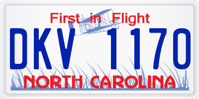 NC license plate DKV1170