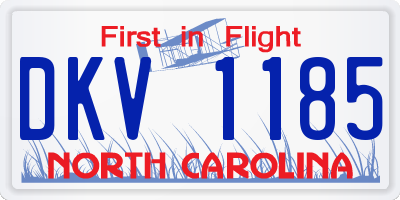 NC license plate DKV1185
