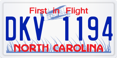 NC license plate DKV1194
