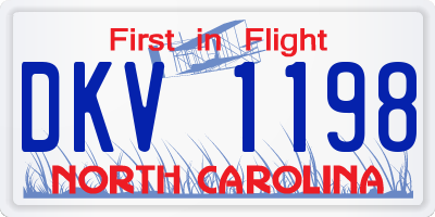 NC license plate DKV1198