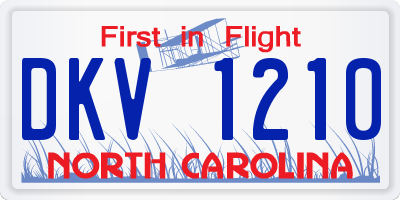 NC license plate DKV1210