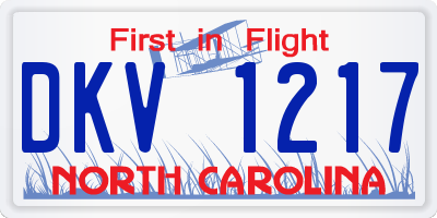 NC license plate DKV1217