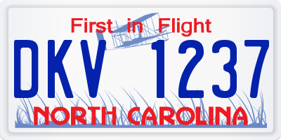 NC license plate DKV1237