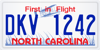 NC license plate DKV1242