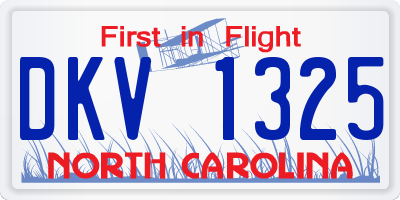 NC license plate DKV1325