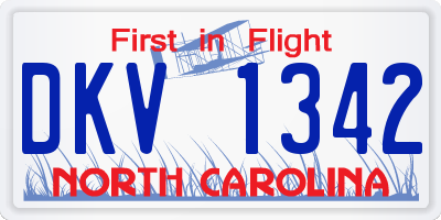 NC license plate DKV1342