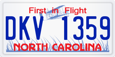 NC license plate DKV1359