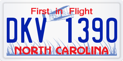 NC license plate DKV1390