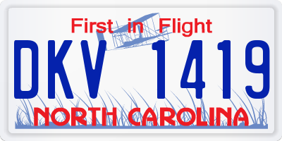 NC license plate DKV1419
