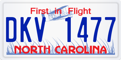 NC license plate DKV1477