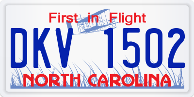 NC license plate DKV1502