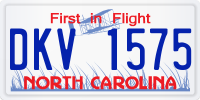 NC license plate DKV1575