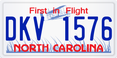 NC license plate DKV1576
