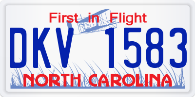 NC license plate DKV1583