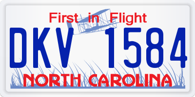 NC license plate DKV1584