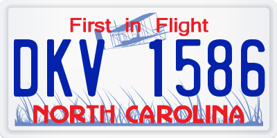 NC license plate DKV1586