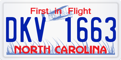 NC license plate DKV1663