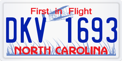 NC license plate DKV1693