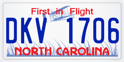 NC license plate DKV1706