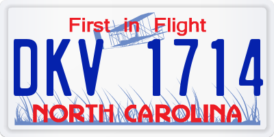 NC license plate DKV1714