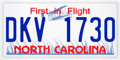 NC license plate DKV1730