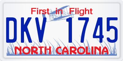 NC license plate DKV1745