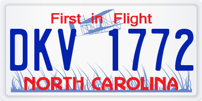 NC license plate DKV1772