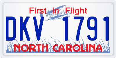 NC license plate DKV1791