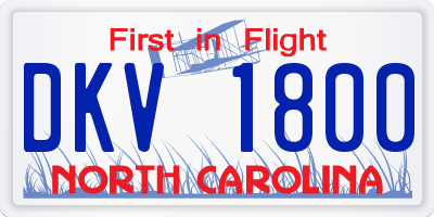 NC license plate DKV1800