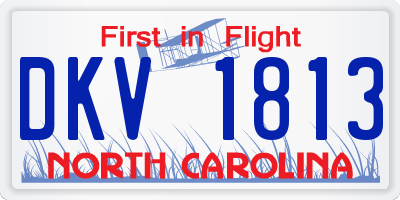 NC license plate DKV1813