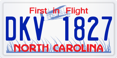 NC license plate DKV1827
